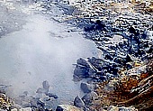 kochendes Wasser tritt an die Oberflche